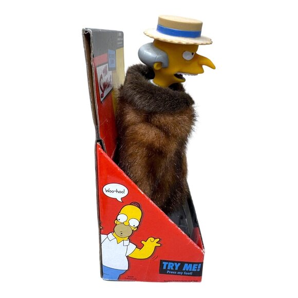 The Simpsons Mr. Burns Collectible Animated Singing Figure Fur Coat & Money NEW - Picture 4 of 6